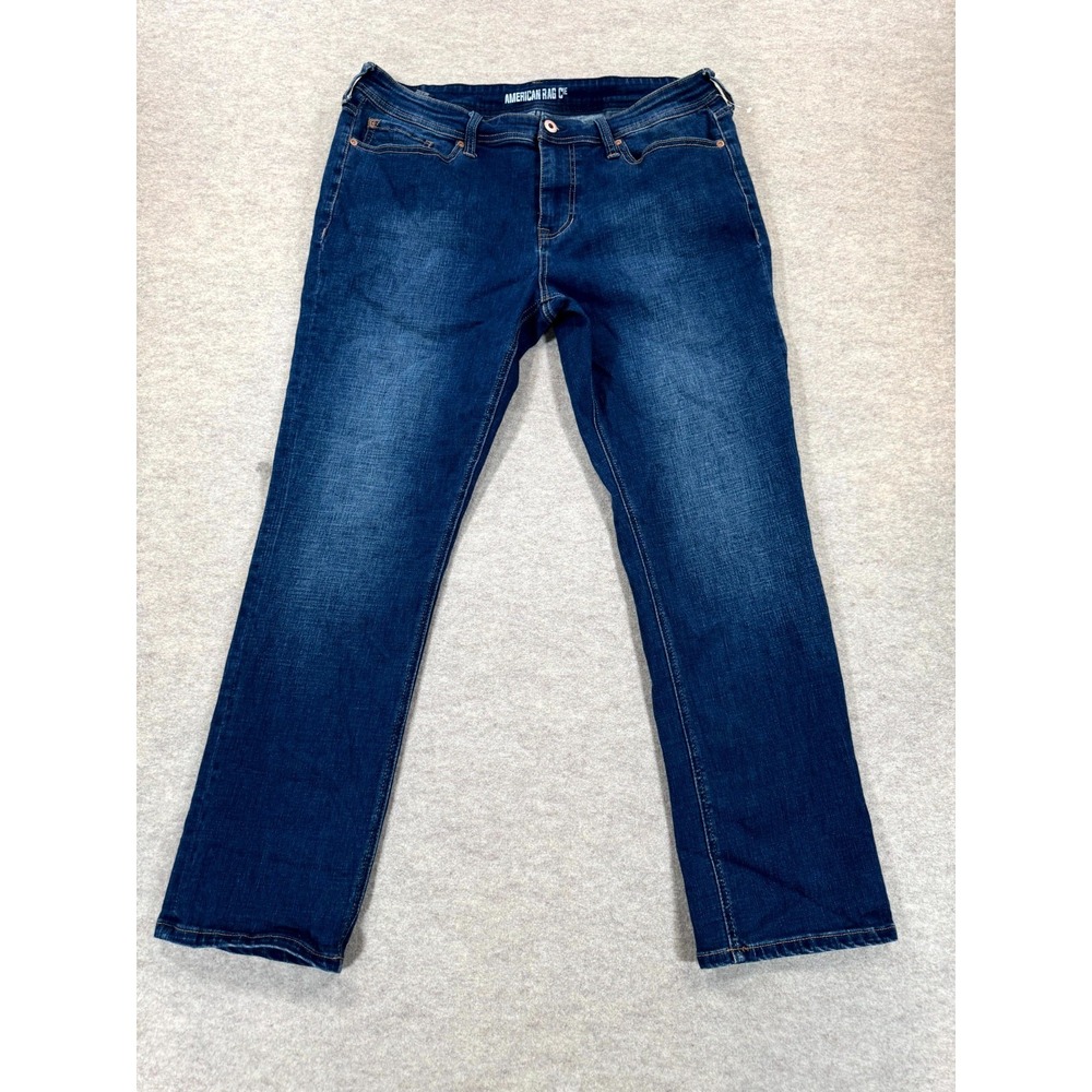 American Rag Cie Mens 36x30 Blue Denim Medium Wash Straight Leg Stretch Jeans